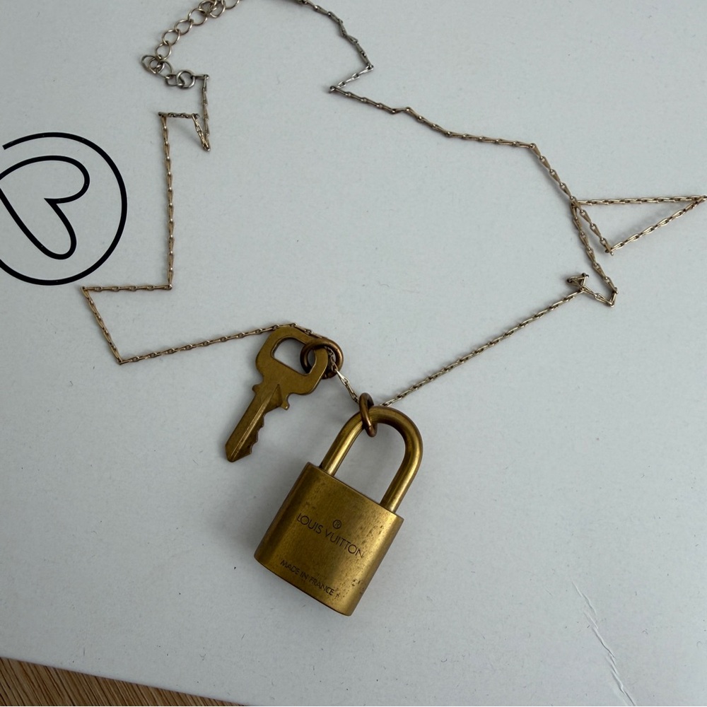 Louis Vuitton lock and key repurposed necklace - Picture 2 of 4